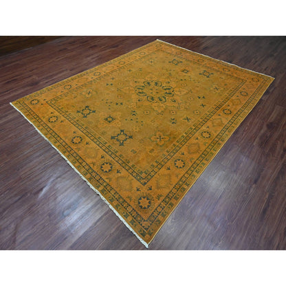 7'8"X9'10" Brown Overdyed Kazak Flower Design 100% Wool Hand Knotted Rug