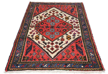 3'4X4'8 Ft Hand-Knotted Vintage Tribal Cream