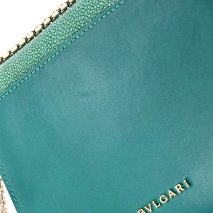 Bvlgari Serpenti Forever Square Shoulder Bag Leather And Stingray Small