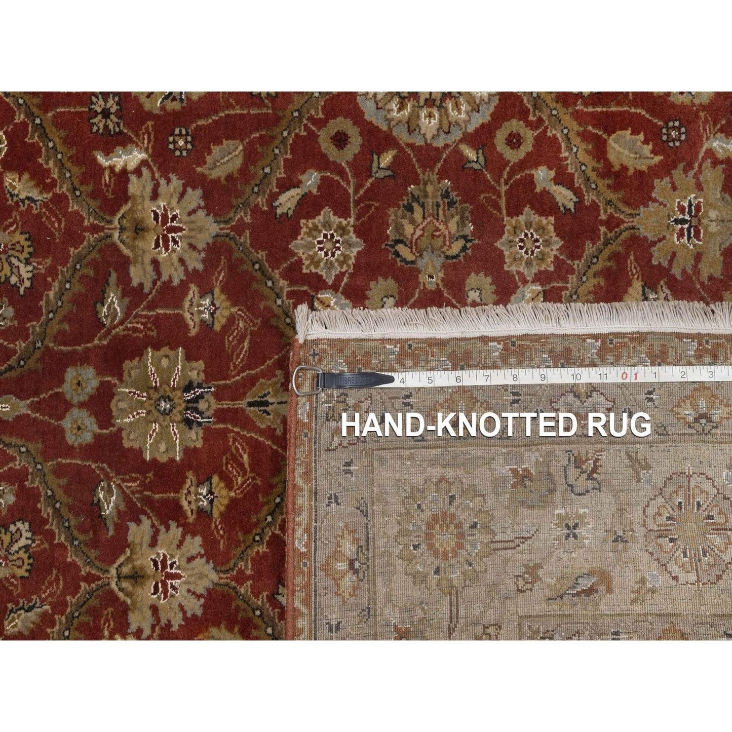 5'6"x7'9" Red Hereke with All Over Design 300 KPSI Wool & Silk Hand Knotted