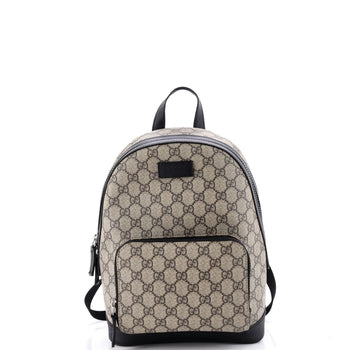Gucci Zip Pocket Backpack Gg Coated Canvas Small