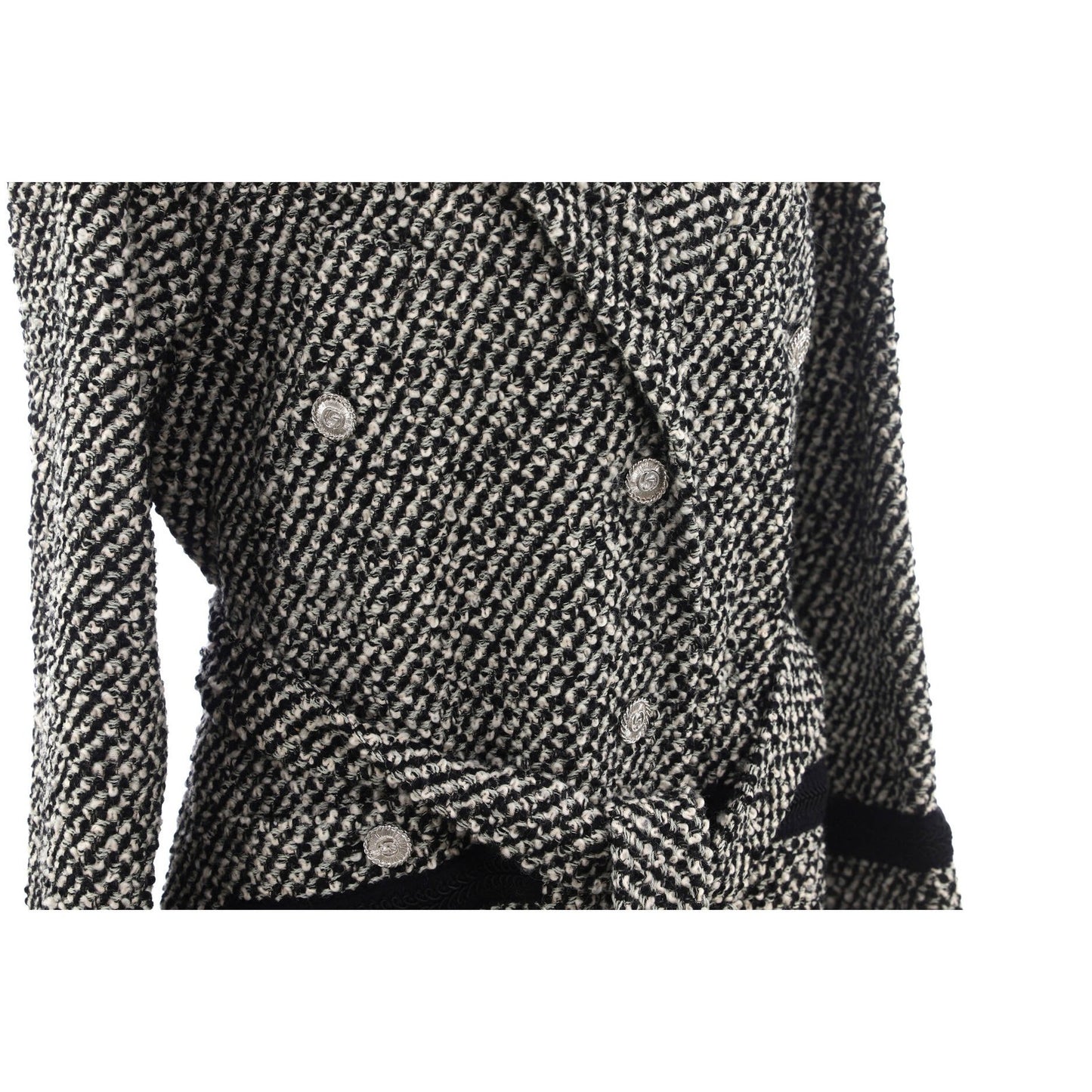 Gucci Women'S Button Up Belted Long Coat Tweed
