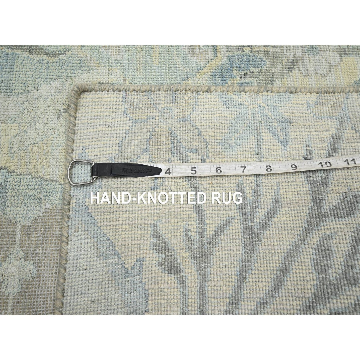 2'x4'3" White Bijar Garus Design Wool & Silk Hand Knotted Sample Mat Rug