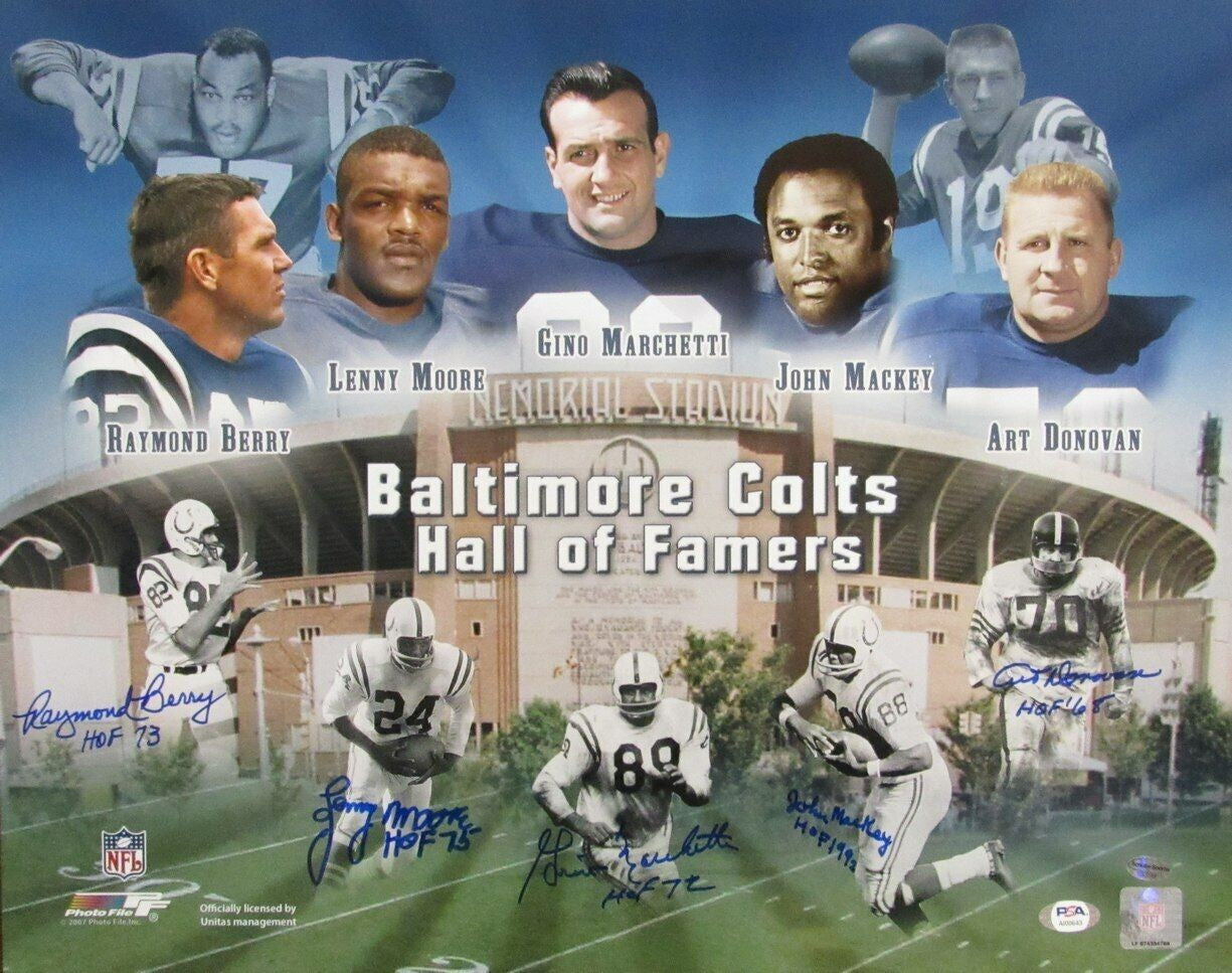 Baltimore Colts Hall Of Famers Signed/Autographed 16X20 Photo Psa/Dna 164456