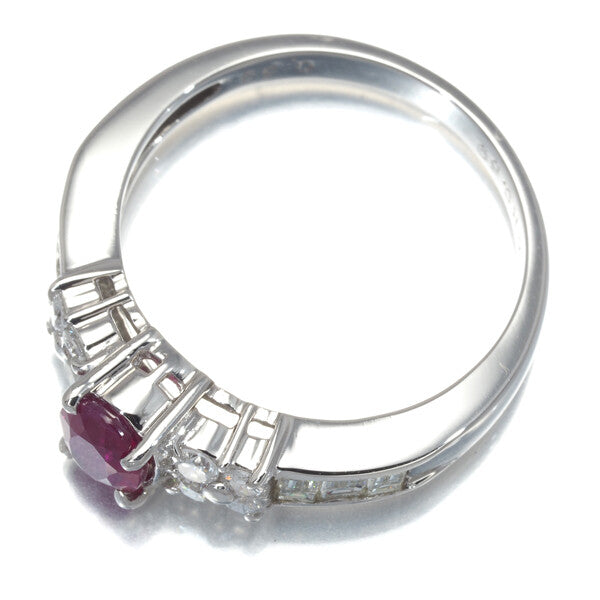 Ruby 0.69Ct Diamond 0.59Ct Ring 900 Platinum