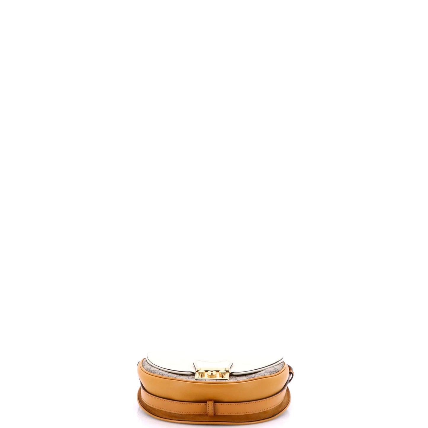 Gucci Padlock Saddle Shoulder Bag Gg Coated Canvas And Leather Small