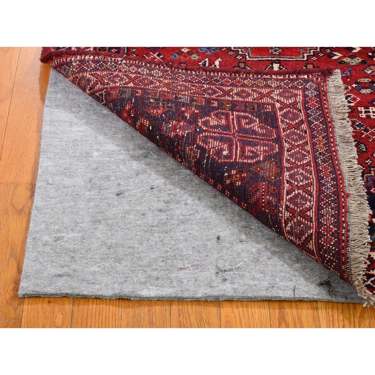 3'5"X5'4" New Farsian Sheeraz Geometric Design Pure Wool Hand Knotted Rug
