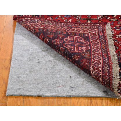 3'5"X5'4" New Farsian Sheeraz Geometric Design Pure Wool Hand Knotted Rug