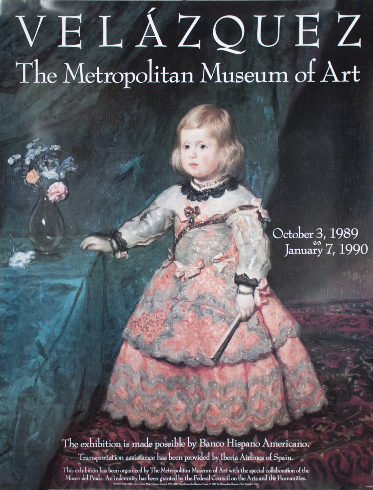 DIEGO VELAZQUEZ Infanta Margarita 49" x 38" Poster 1989 Renaissance Multicolor