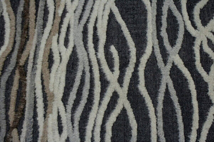 Handmade Modern Area Rug High-Low Relief Waves