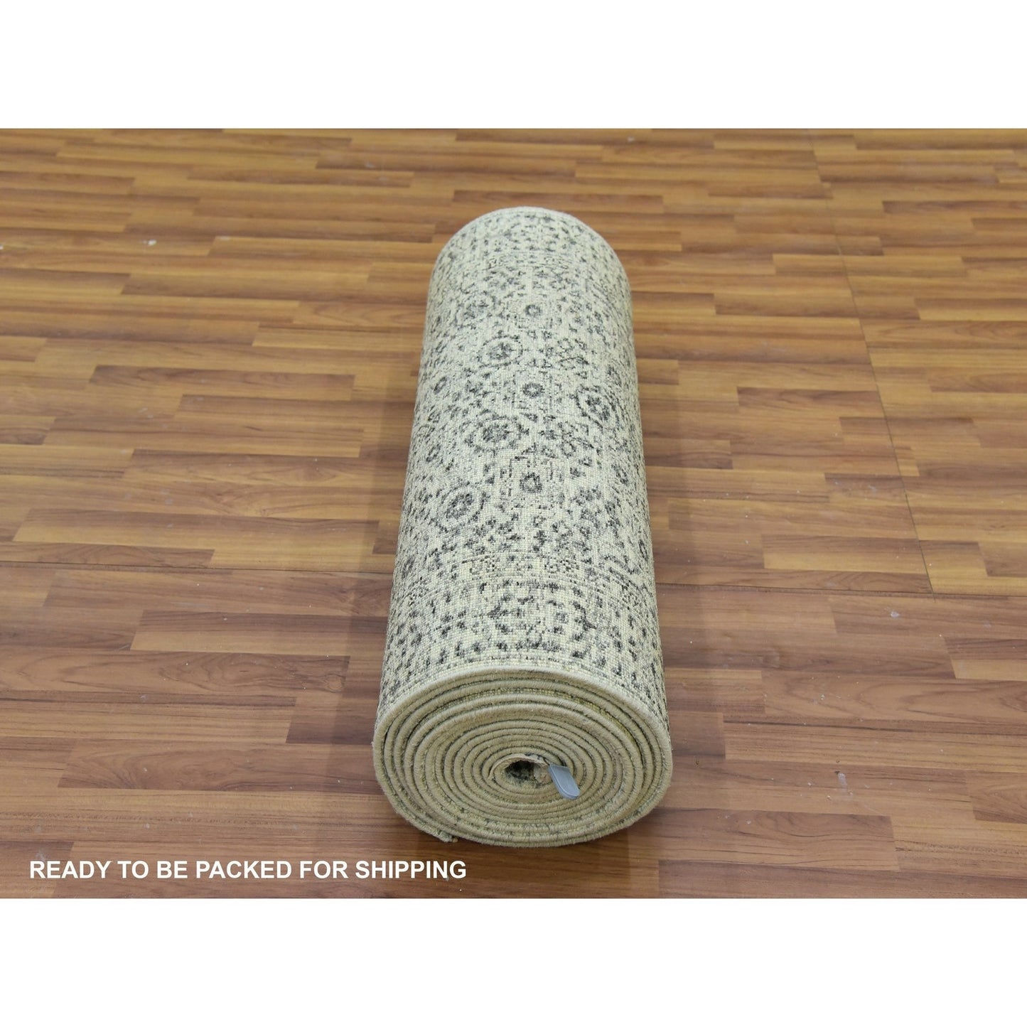 2'10"X21'10" White Mamluk Dynasty Undyed Wool Hand Knotted Runner Rug