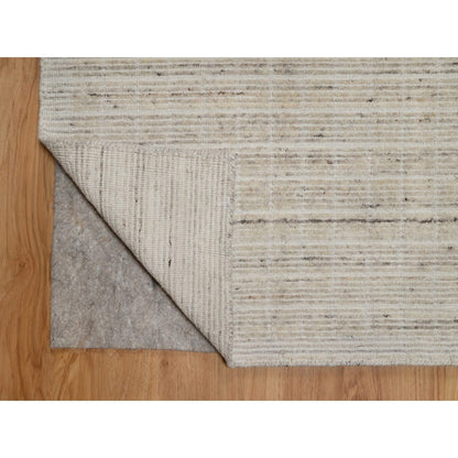 8'X10' Ivory Loomed Knotted Modern Plain Decor Box Design Soft Wool Rug