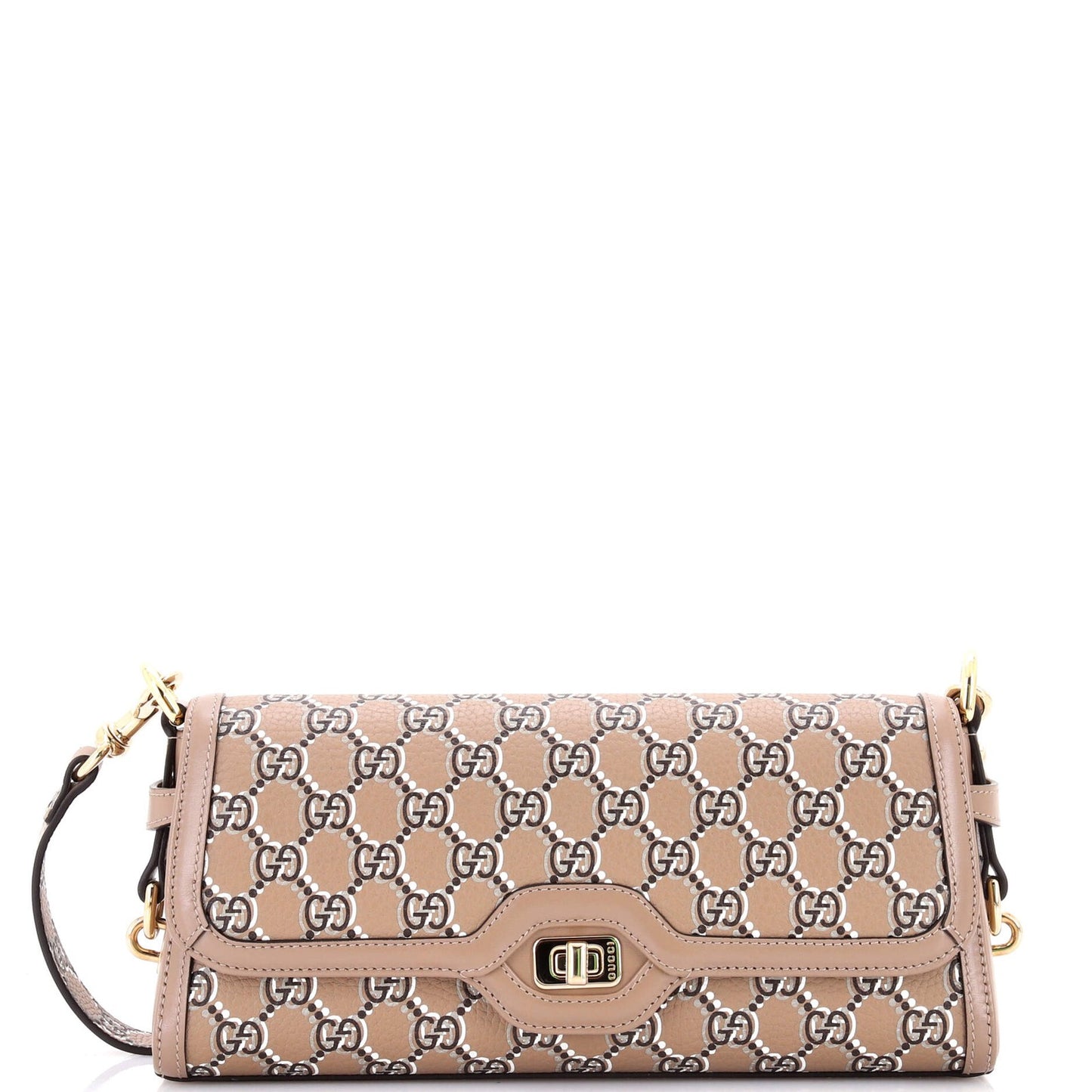 Gucci Luce Shoulder Bag Optical Gg Printed Leather Small