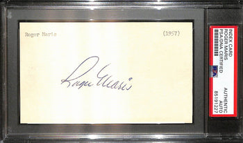 Roger Maris Signed/Auto 3X5 Index Card New York