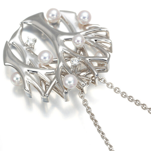 Mikimoto Necklace Akoya Pearl 3.3-3.9Mm Diamond