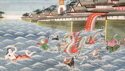 Ryugu jo Dragon Palace Edo Meiji Kamigata Doro e Painting Art