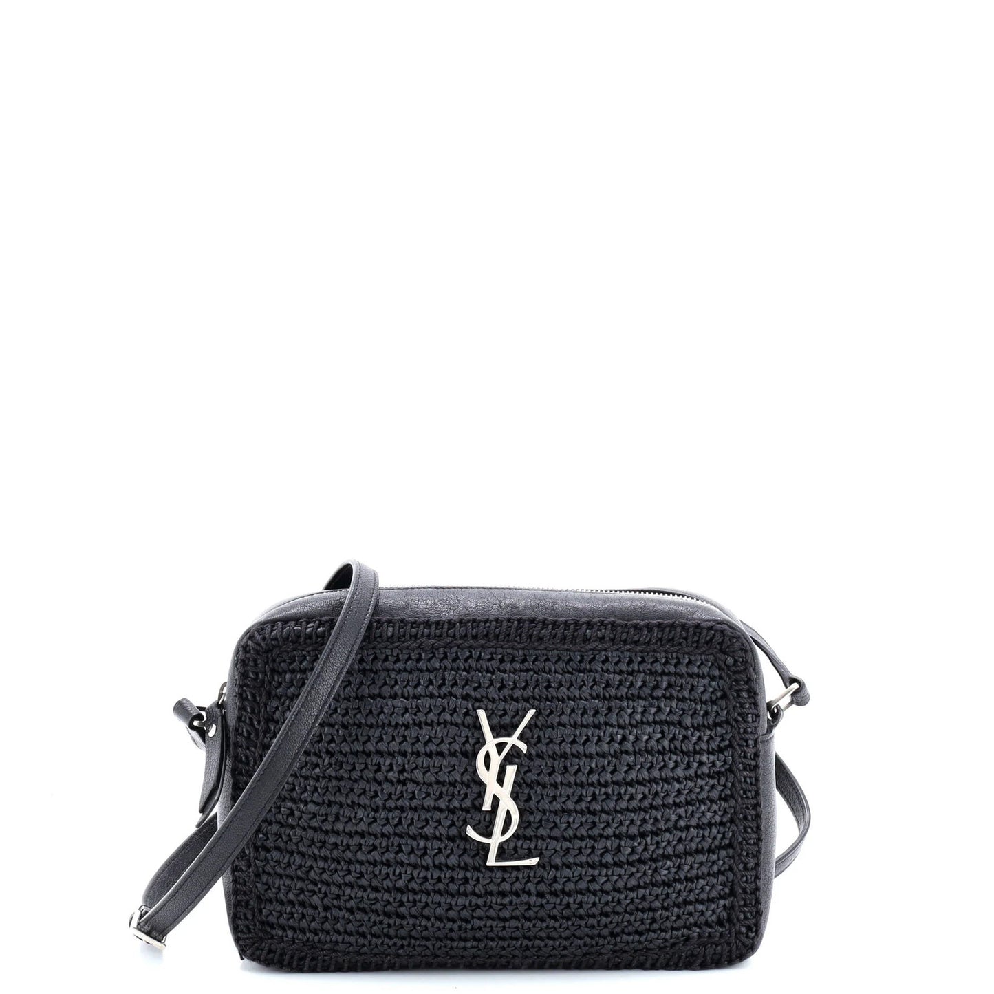 Saint Laurent Lou Camera Bag Woven Raffia Small