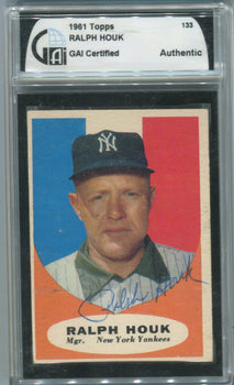 1981 Topps #133 Ralph Houk (Gai Certified) Authentic Autographed Card