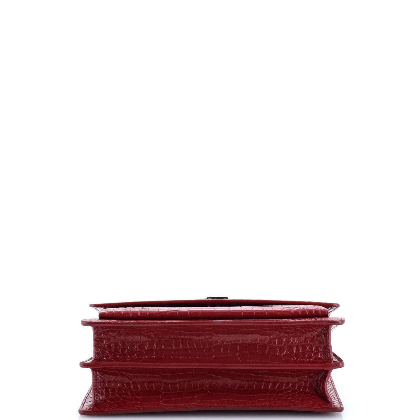 Saint Laurent Sunset Crossbody Bag Crocodile Embossed Leather Medium