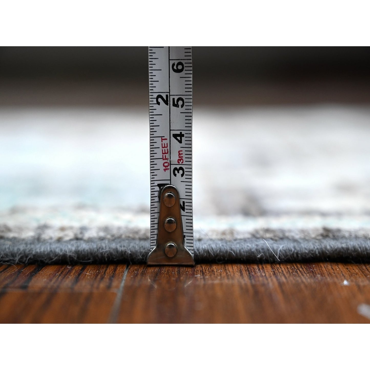 2'8"X7'9" Scorpion Gray Hand Knotted Angora Oushak Runner Oriental Rug