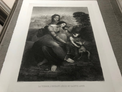Leonardo Da Vinci La Vierge, L'Enfant Jesus Et St. Anne " Etching