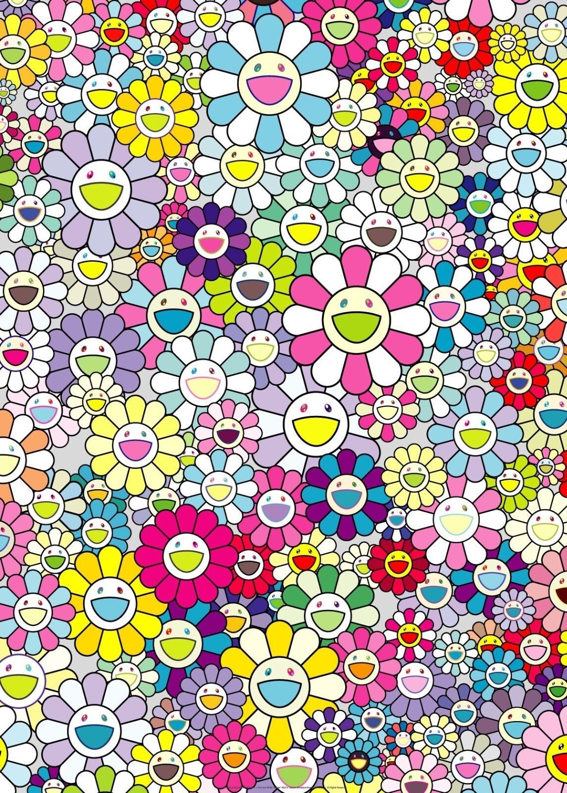 Takashi Murakami Champagne Supernova: Multi + Pink and White Stripes ED300