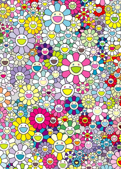 Takashi Murakami Champagne Supernova: Multi + Pink and White Stripes ED300
