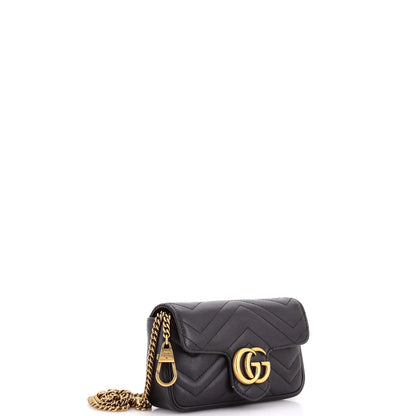 Gucci Gg Marmont Flap Bag Matelasse Leather Super Mini