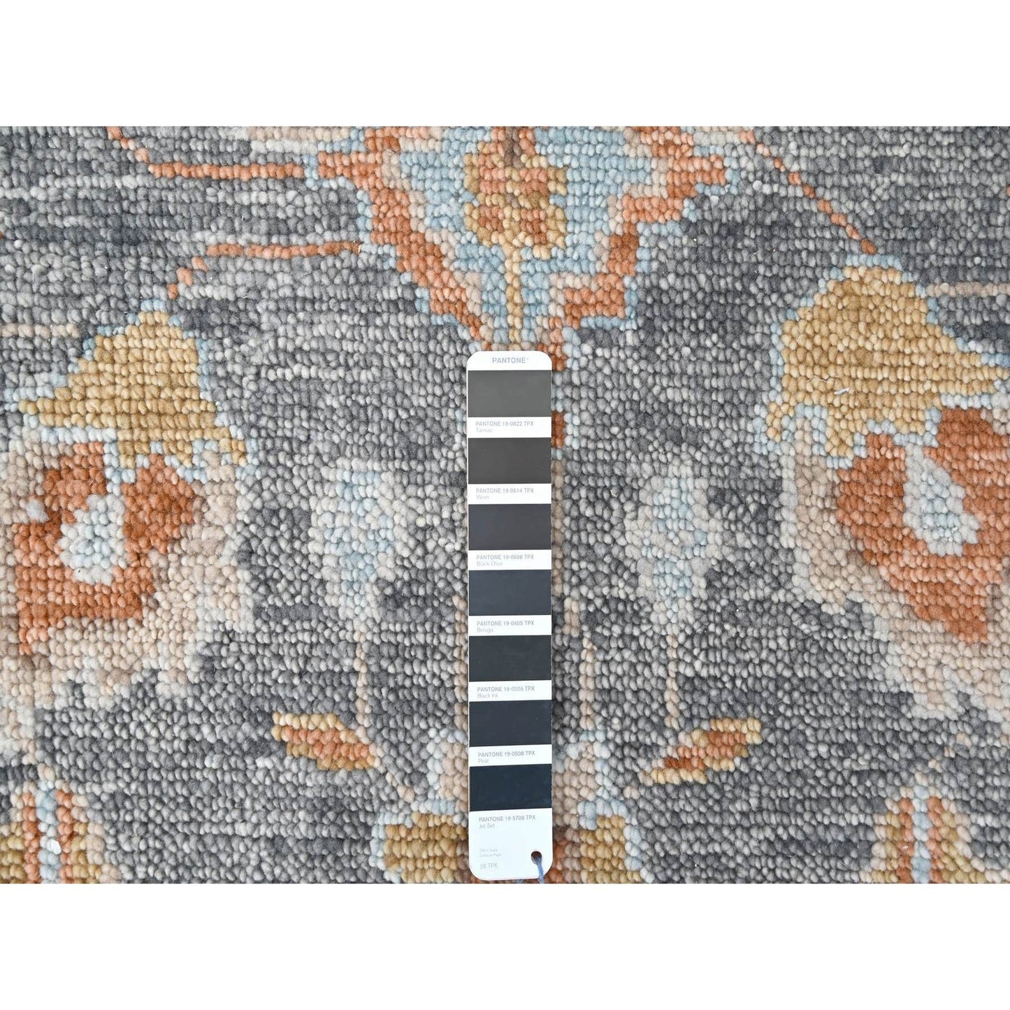 8'10"X12' Lead Gray Oushak Design Hand Knotted Pure Wool Oriental Rug