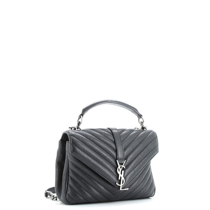 Saint Laurent Classic Monogram College Bag Matelasse Chevron Leather Medium