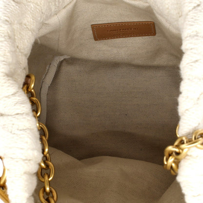 Saint Laurent Le Maillon Bucket Bag Knit Fabric With Leather