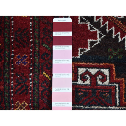 3'7"X6'5" Brown Vintage Zoroastrian Balooch Pure Wool Hand Knotted Rug