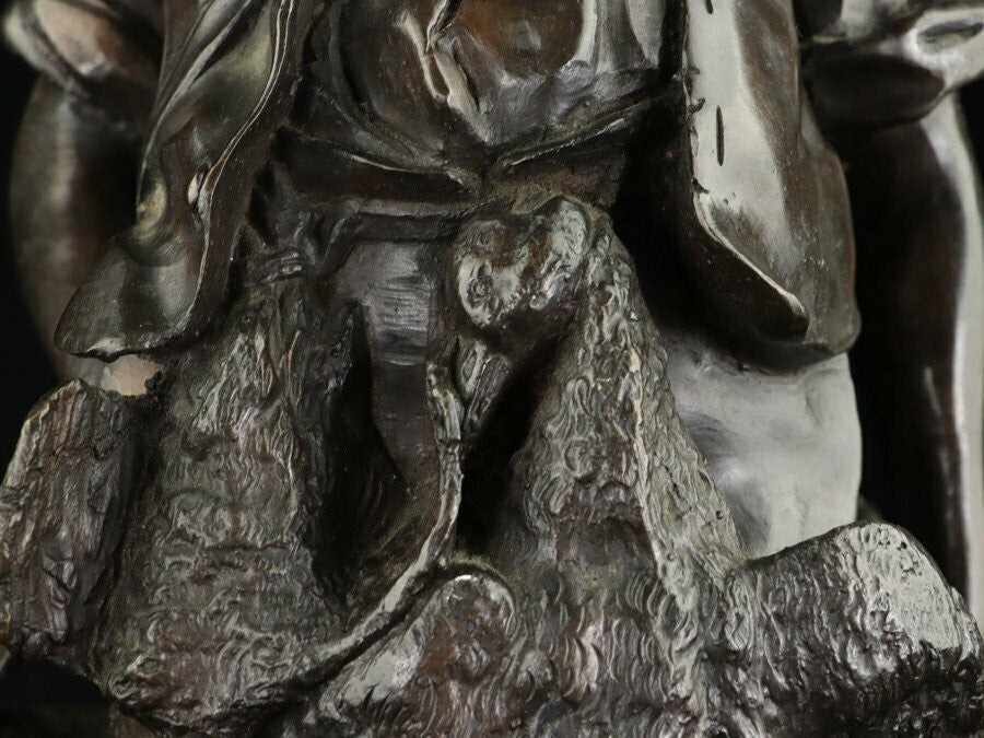 Little Hunter 20in Tall - Auguste Moreau 1900s Antique French Bronze Statue