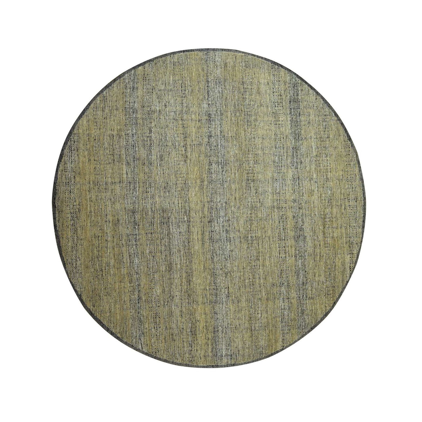 6'1"X6'1" Brown Hand Knotted Rug Pure Wool Oxidized Grass Design Round