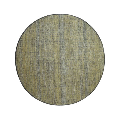 6'1"X6'1" Brown Hand Knotted Rug Pure Wool Oxidized Grass Design Round