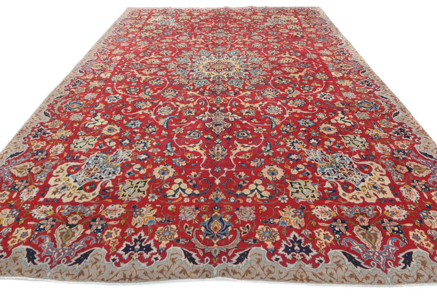Vintage Handmade Oriental Rug 10X13 Traditional Floral One of a Kind Carpet