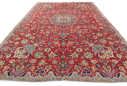 Vintage Handmade Oriental Rug 10X13 Traditional Floral One of a Kind Carpet