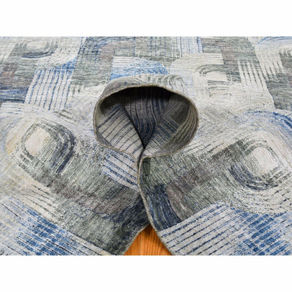 8'X10'2" The Intertwined Passage Silk With Text Wool Hand Knotted Rug