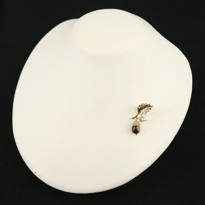 Mikimoto Brooch Tiger'S Eye Akoya Pearl 5.0Mm