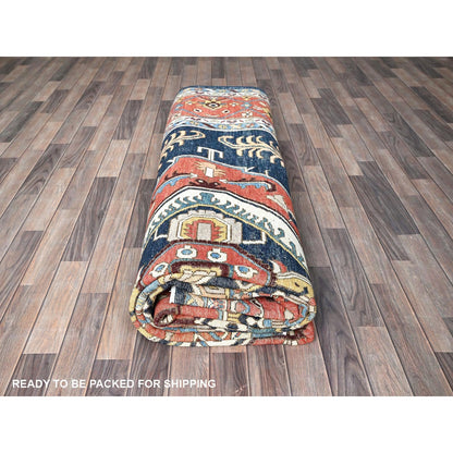 10'X13'10" Yellow Peshawar With Seeripe Heris Design Hand Knotted Wool Rug