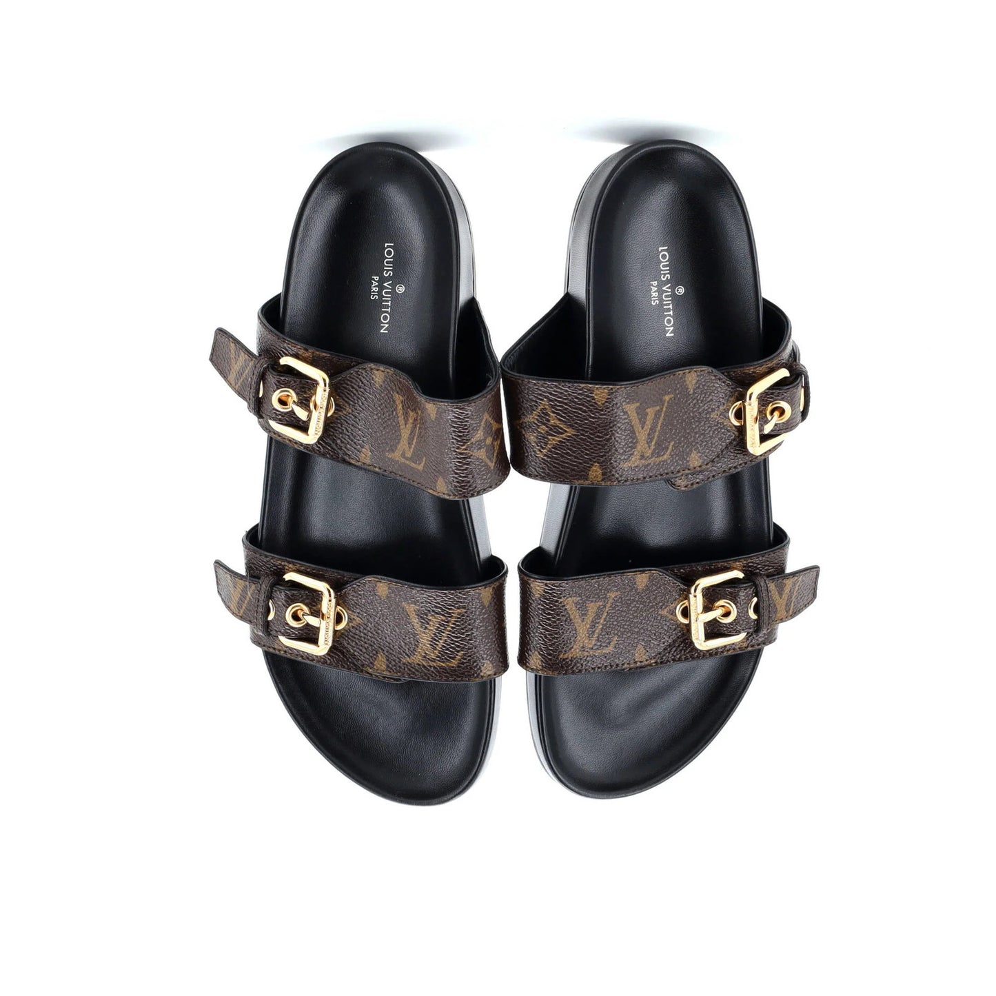 Louis Vuitton Women'S Bom Dia Flat Mules Monogram Canvas