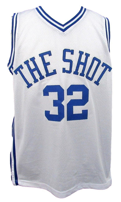 Christian Laettner Duke Signed/Inscr The Shot Basketball Jersey Psa/Dna 165169