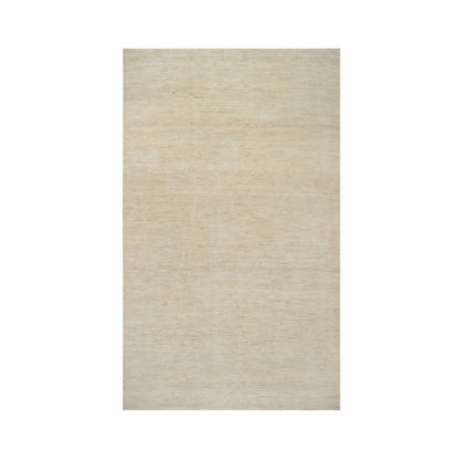 8'1"X15'10" White Plain Design Lori Buft All Wool Hand Knotted Runner Rug