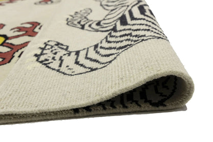 Nepali Tiger Oriental Rug Wool Tribal Modern