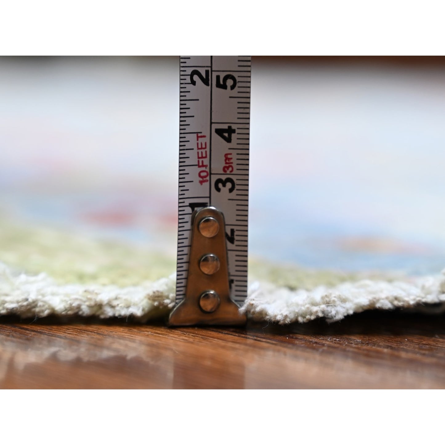 8'3"X8'3" Blue Afghan Peshawar Organic Wool Hand Knotted Round Rug