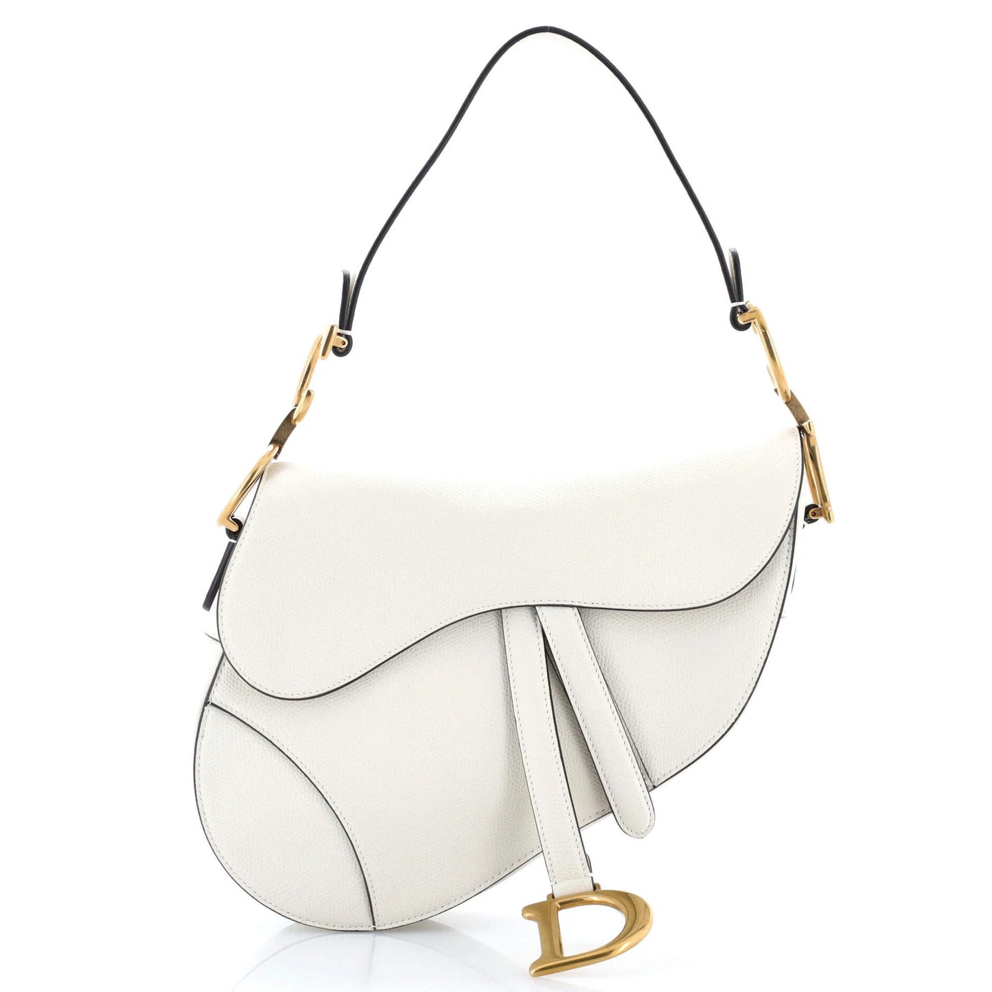 Christian Dior Saddle Handbag Leather Medium