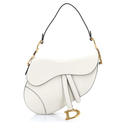 Christian Dior Saddle Handbag Leather Medium