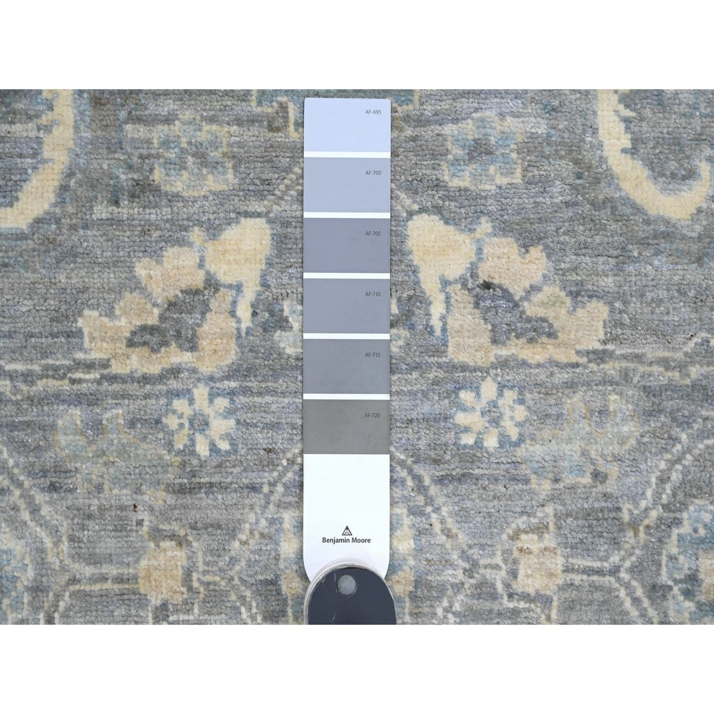 2'9"X5'6" Gray Peshawar Ziegler Mahal Design Wool Hand Knotted Runner Rug