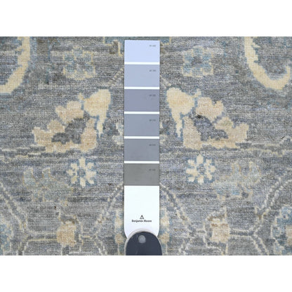 2'9"X5'6" Gray Peshawar Ziegler Mahal Design Wool Hand Knotted Runner Rug