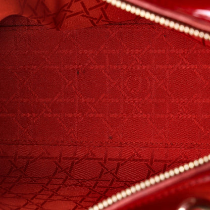 Christian Dior Vintage Lady Dior Bag Cannage Quilt Patent Large